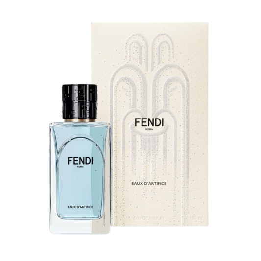 Fendi perfume bottle and packaging on a white background