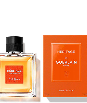 Guerlain Heritage perfume bottle and packaging on a white background