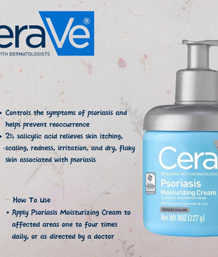 CeraVe Moisturizing Cream For Psoriasis Treatment, 8 Oz, 8 Ounce
