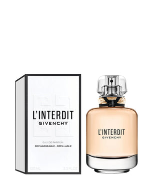 Givenchy L'Interdit perfume bottle and packaging on a white background