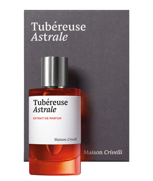 Maison Crivelli Tubereuse Astrale perfume bottle with packaging on a white background