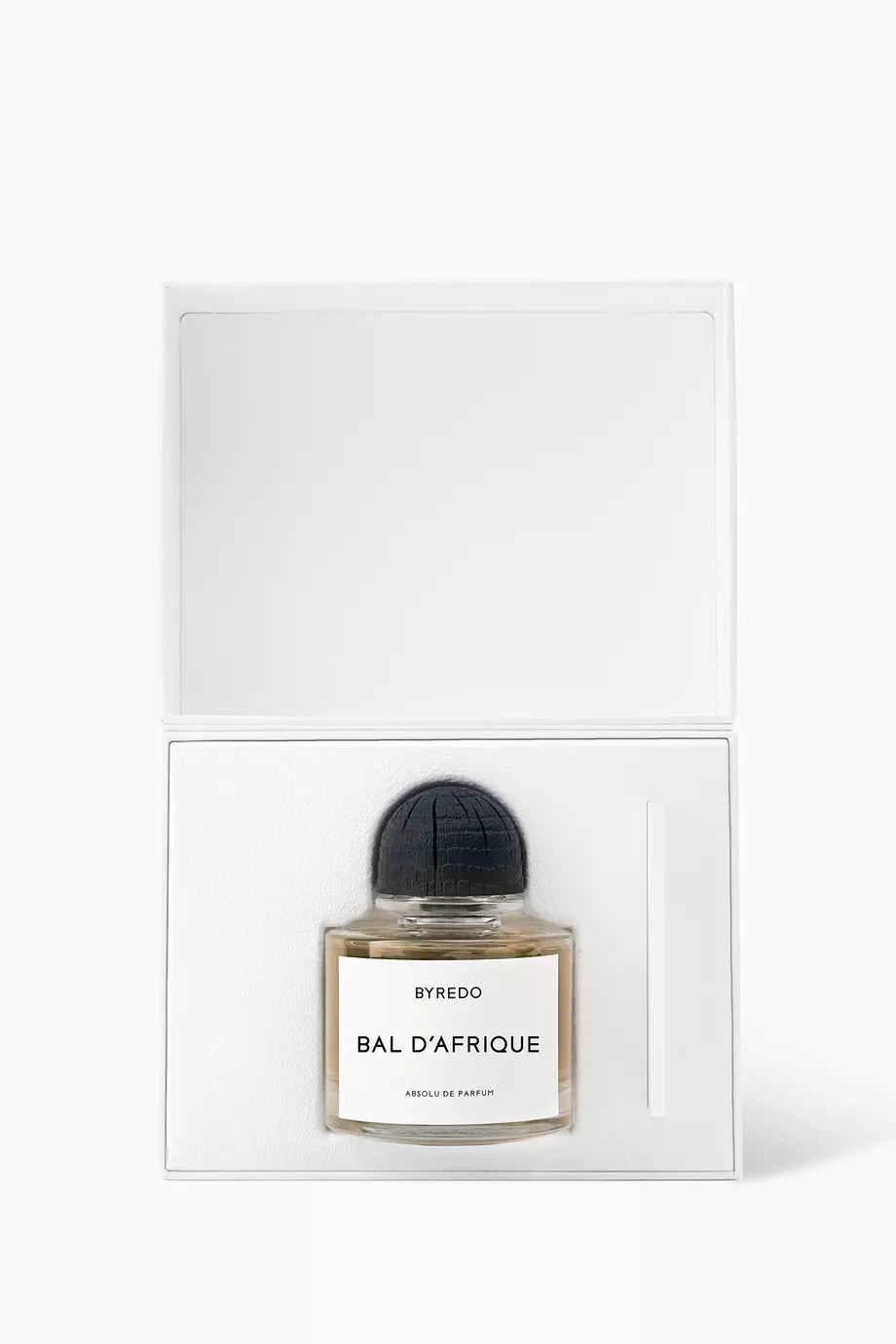 Byredo Bal D'Afrique perfume bottle in a white box on a white background