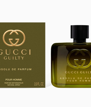 Gucci Guilty perfume bottle and packaging on a white background