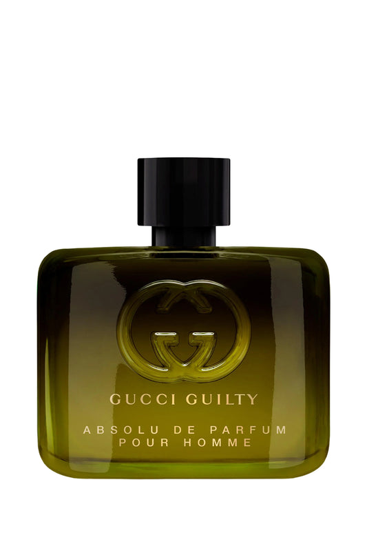 Gucci Guilty perfume bottle on a white background