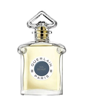 Guerlain Vol de Nuit perfume bottle on a white background
