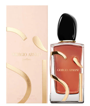 Giorgio Armani perfume bottle and packaging on a white background