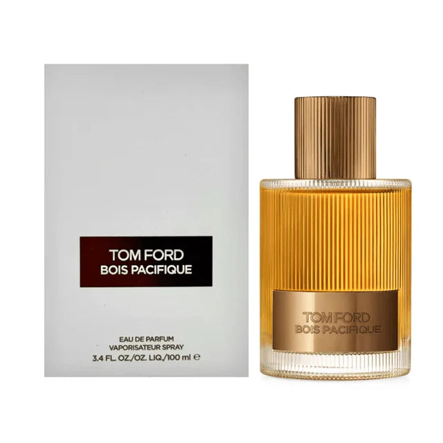 Tom Ford Bois Pacifique perfume bottle and packaging on a white background