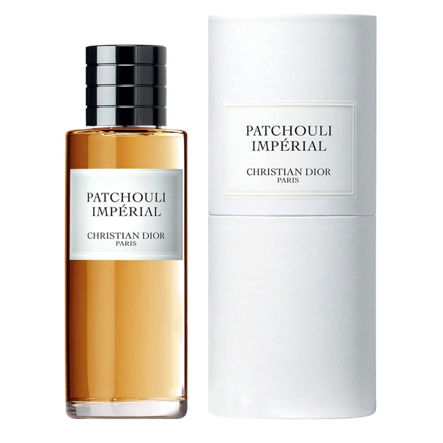 Christian Dior Patchouli Imperial perfume bottle and packaging on a white background