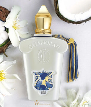 Casa Morah perfume bottle with decorative elements on a white background