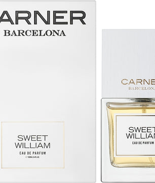 Carner Barcelona Sweet William perfume bottle and packaging on a white background