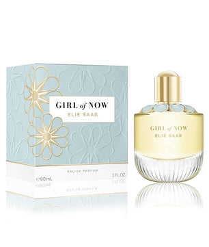 Elie Saab Girl of Now perfume bottle and packaging on a white background