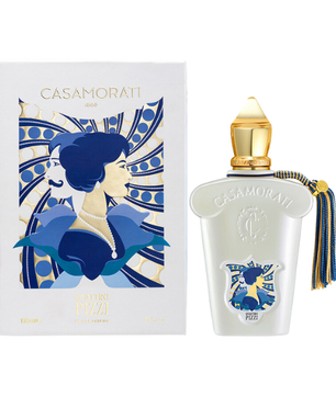 Casamorati perfume bottle with decorative box on a white background