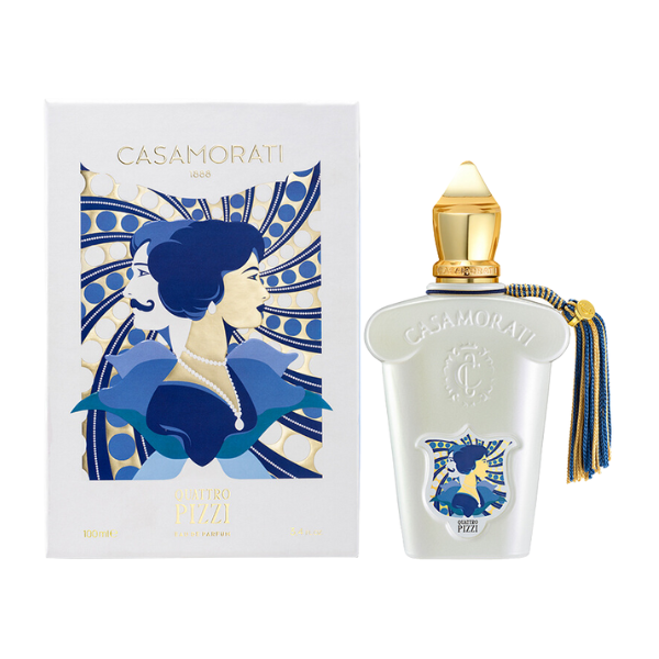 Casamorati perfume bottle with decorative box on a white background
