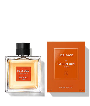 Guerlain Heritage perfume bottle and packaging on a white background