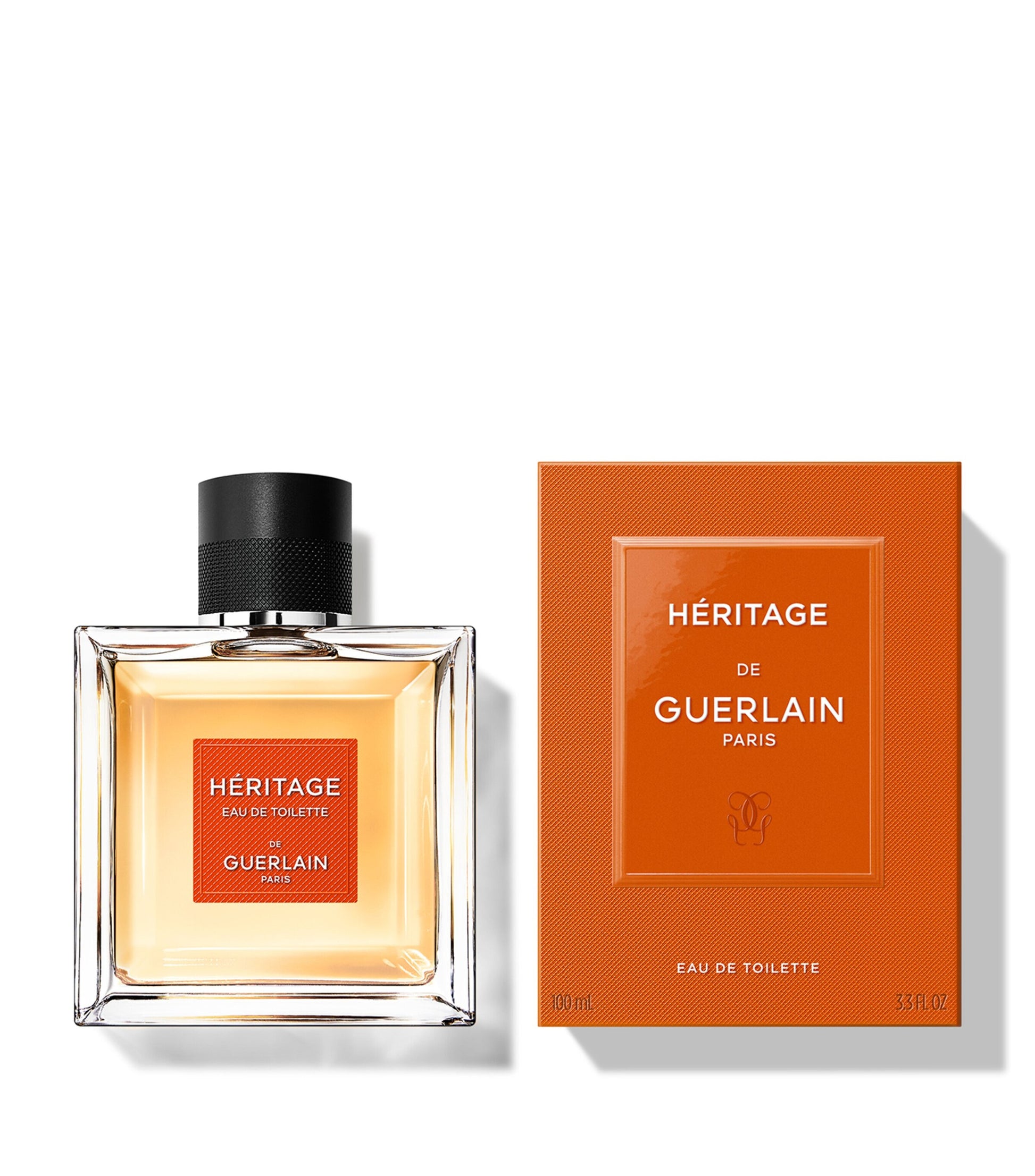 Guerlain Heritage perfume bottle and packaging on a white background