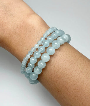 Aquamarine Beads Gemstone Bracelet