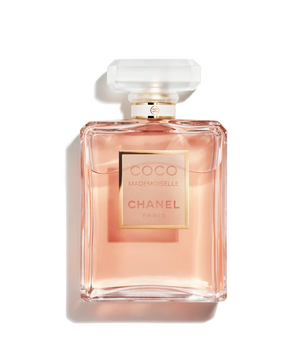 Chanel perfume bottle on a white background