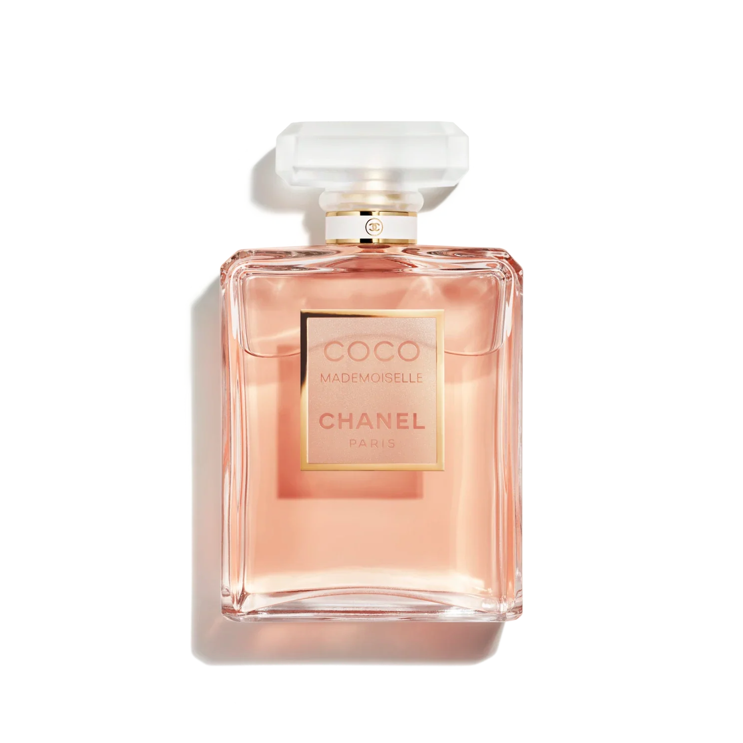 Chanel perfume bottle on a white background