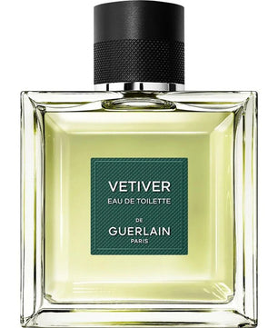 Guerlain Vetiver Eau de Toilette bottle on a white background