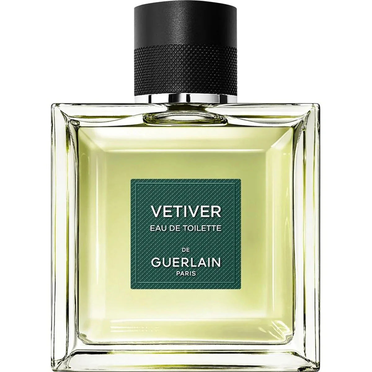 Guerlain Vetiver Eau de Toilette bottle on a white background