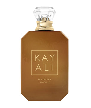 Brown perfume bottle with 'KAY ALI' branding on a white background