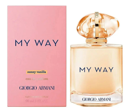 Giorgio Armani 'My Way' perfume bottle and packaging on a white background