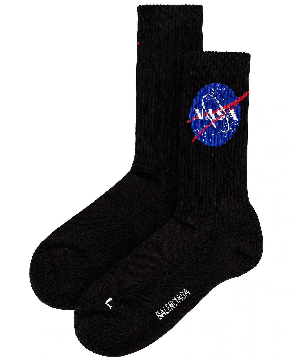 NASA Space Socks Cotton Black