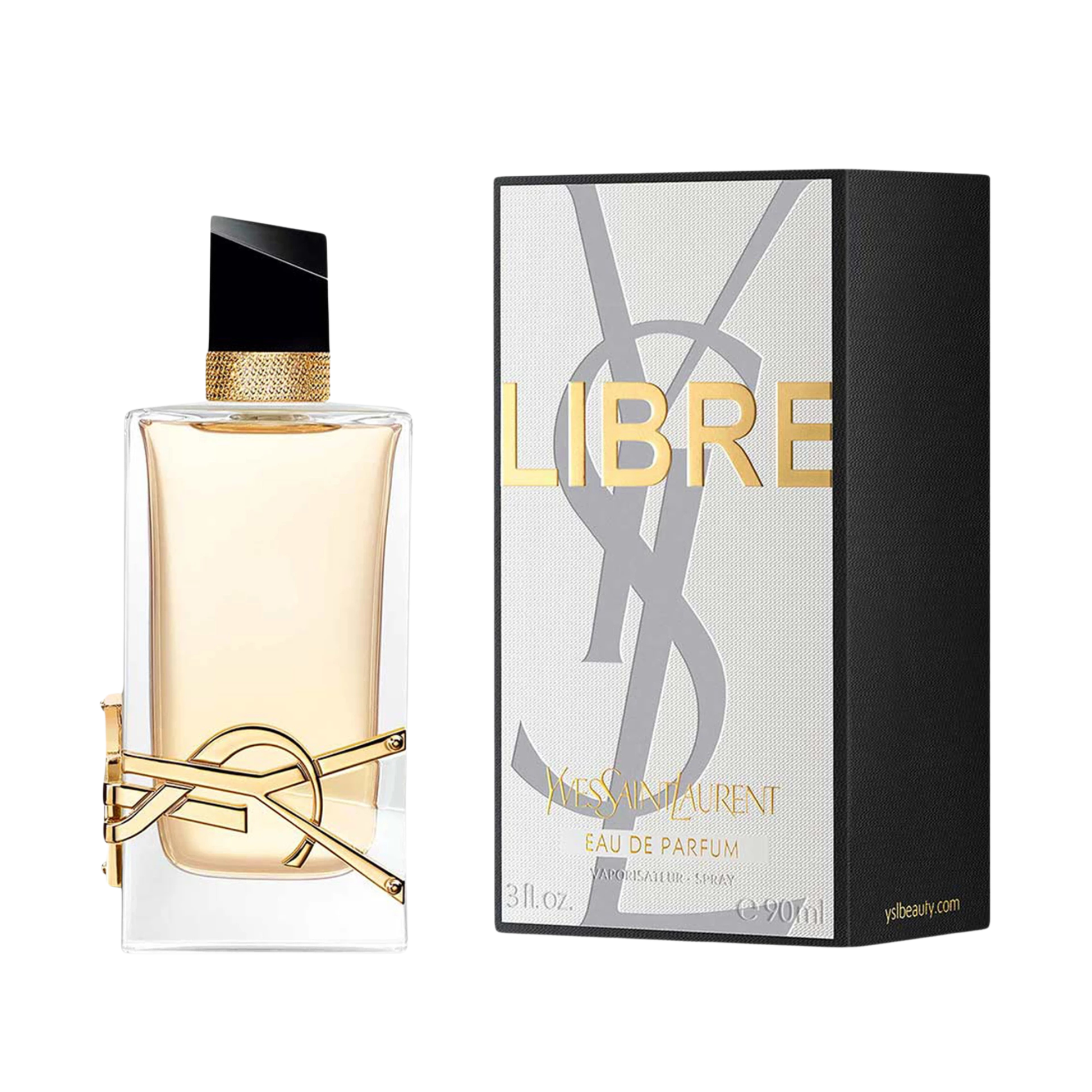 YSL Libre perfume bottle and packaging on a white background