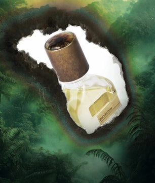 Bottle of Remy Martin cognac surrounded by a jungle scene