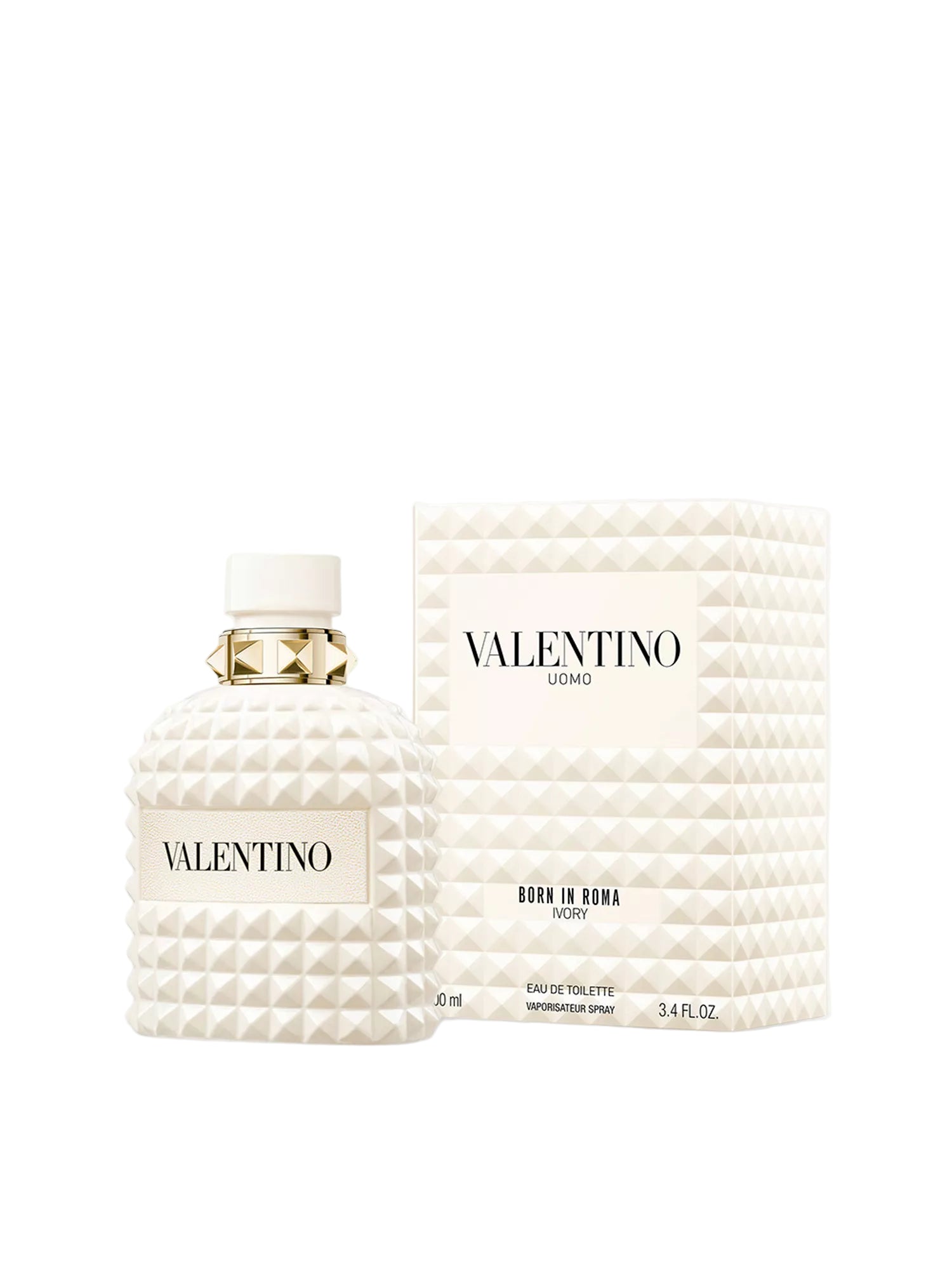 Valentino perfume bottle and packaging on a white background