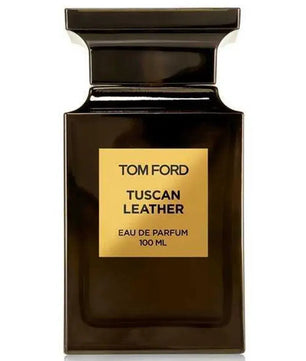 Tom Ford Tuscan Leather perfume bottle on a white background