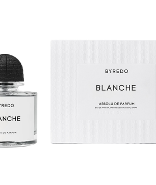 Byredo Blanche perfume bottle and packaging on a white background