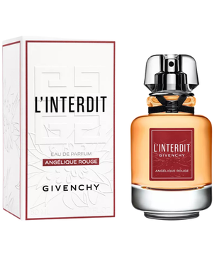 Givenchy L'Interdit perfume bottle and packaging on a white background