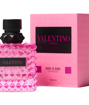 Valentino perfume bottle and packaging on a white background