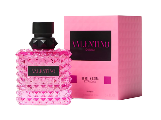 Valentino perfume bottle and packaging on a white background