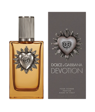 Dolce & Gabbana Devotion perfume bottle and packaging on a white background