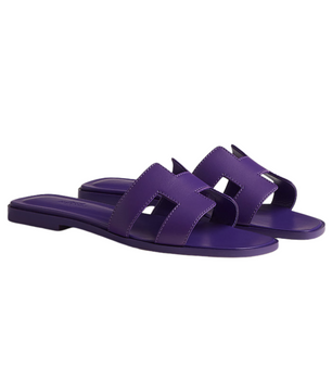Hermes Oran Sandals Violet Majorette