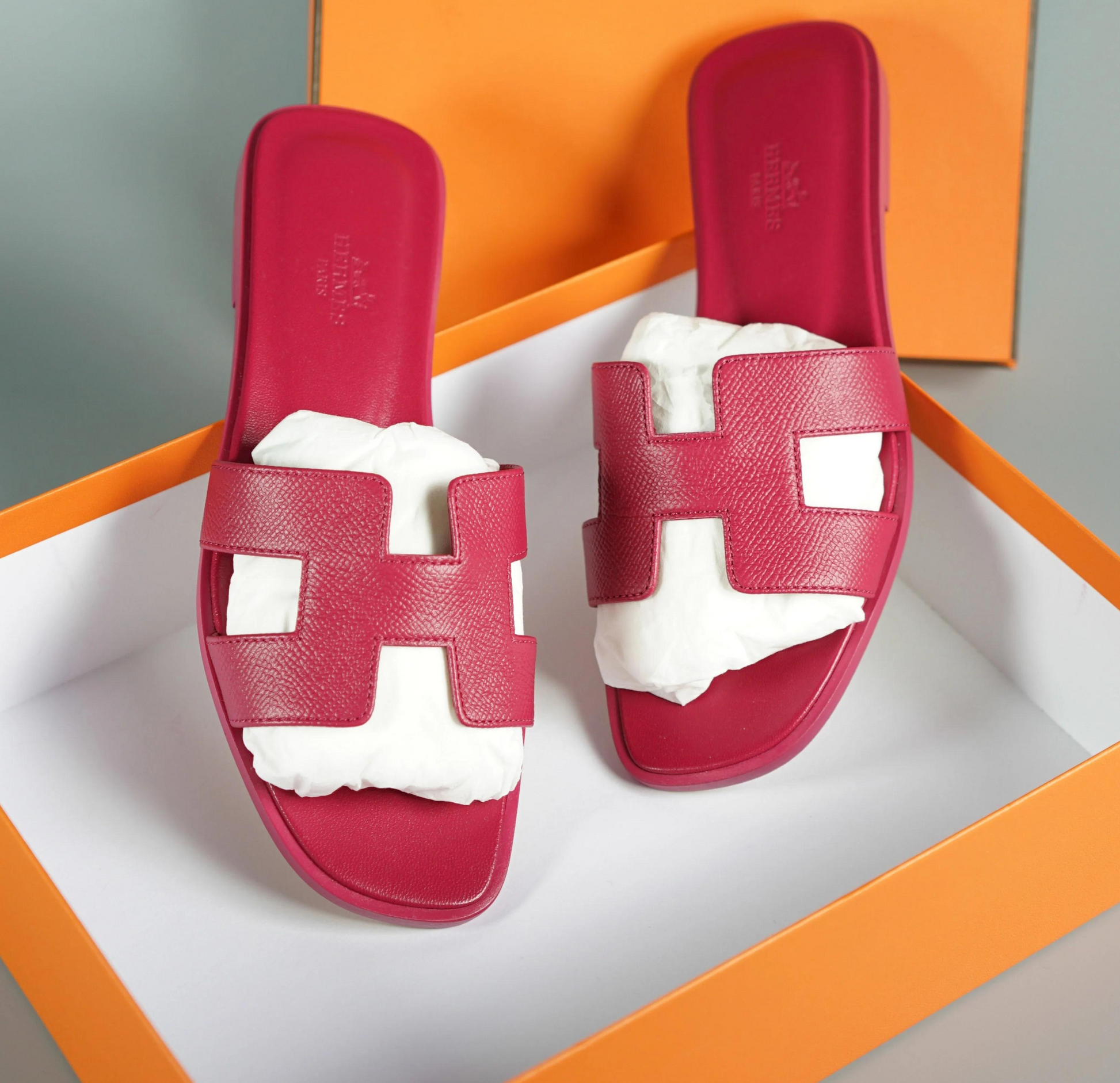 Hermes Oran Sandal Rose Magenta