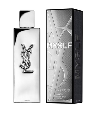 YSL perfume bottle and packaging on a white background
