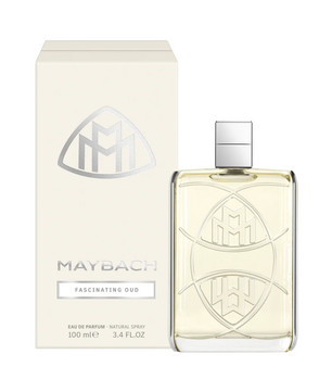 Maybach perfume bottle and packaging on a white background