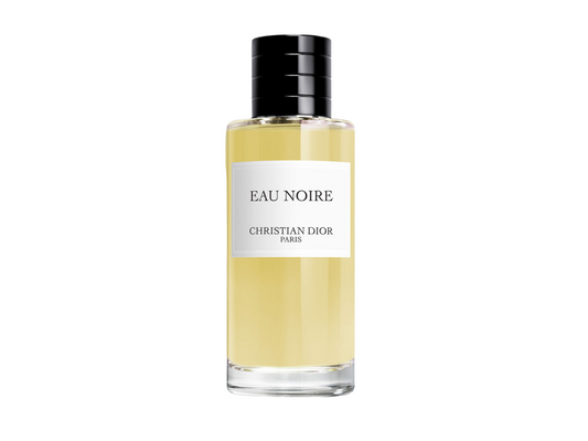 Perfume bottle labeled 'Eau Noire' by Christian Dior on a white background