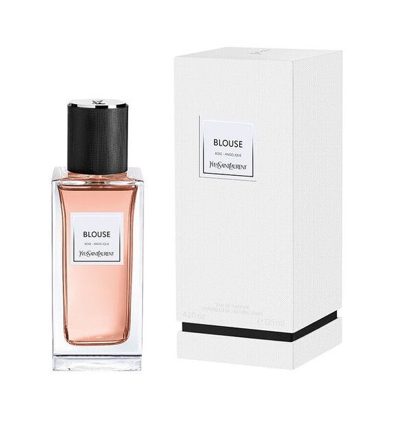 Perfume bottle and packaging of 'Blouse' by Issey Miyake on a white background