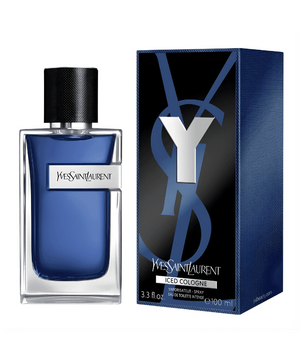 Yves Saint Laurent cologne bottle and packaging on a white background