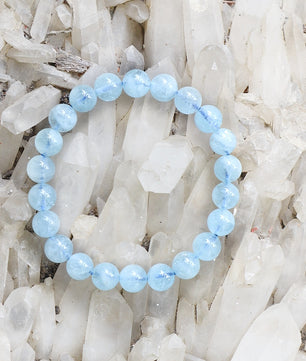 Aquamarine Beads Gemstone Bracelet