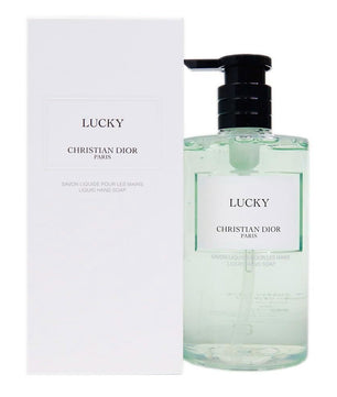 Christian Dior Lucky hand soap bottle and packaging on a white background