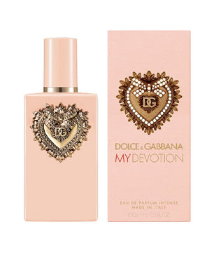 Dolce & Gabbana My Devotion perfume bottle and packaging on a white background