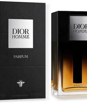 Dior Homme parfum bottle and packaging on a white background