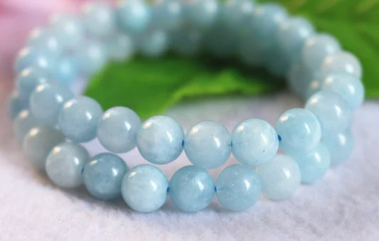 Aquamarine Beads Gemstone Bracelet