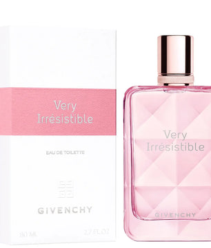 Givenchy 'Very Irresistible' perfume bottle and packaging on a white background