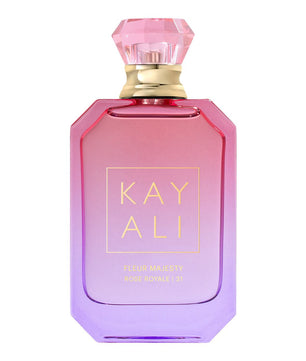 Pink and purple perfume bottle with 'KAY ALI' branding on a white background